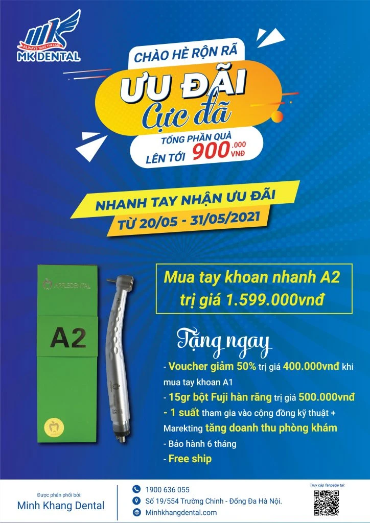 Ưu đãi khủng khi mua tay khoan Appledental A2 – Chất lượng, bền bỉ, hiệu suất cao